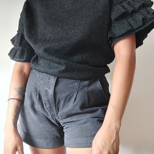 Shimmer Ruffle Sleeve Top